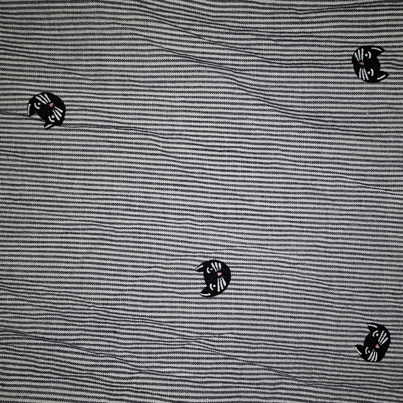 Cat pattern button up, lg, grey - Picture 2 of 4